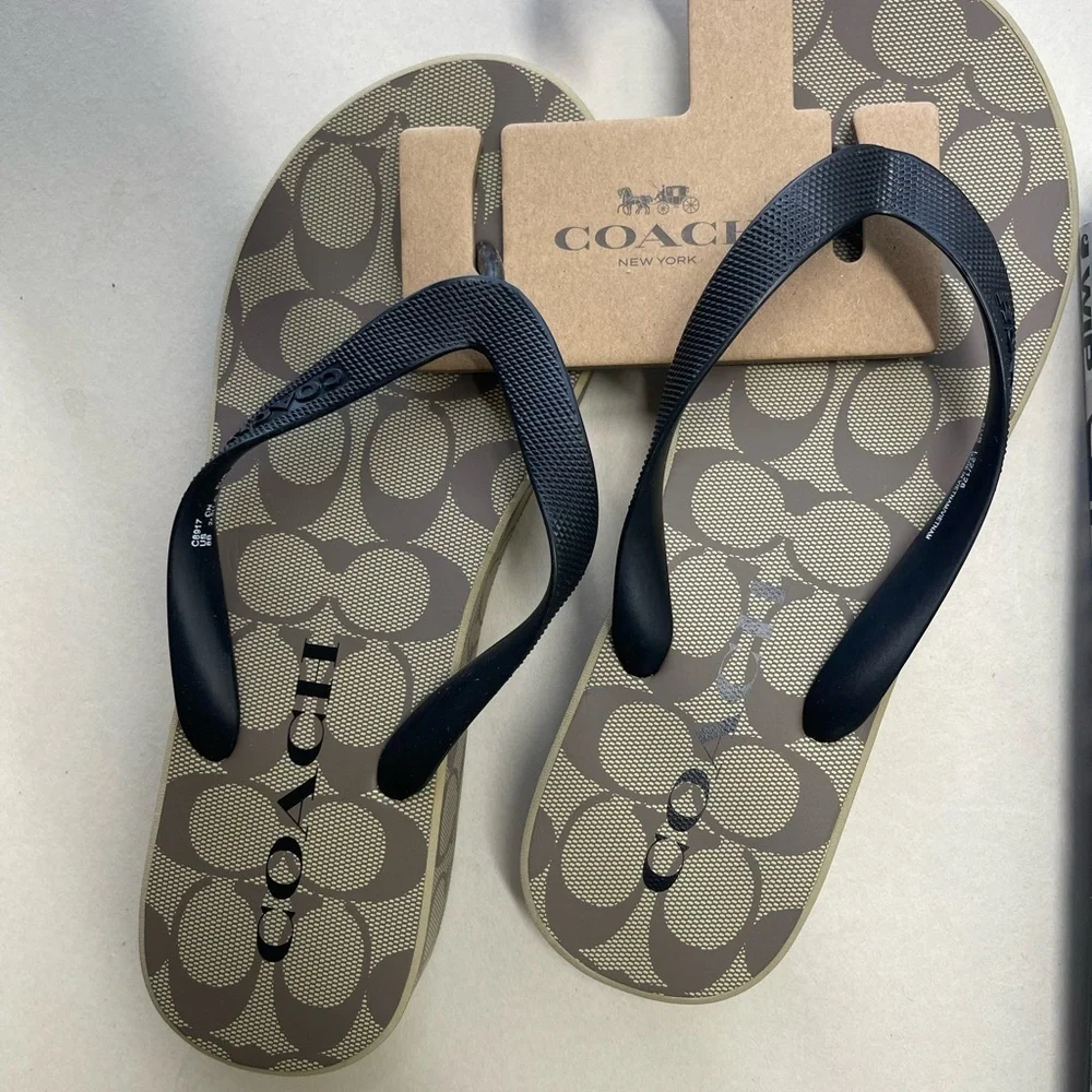 (new+tag) Coach signature monogram sandals wedges brown size 9 - Picture 13 of 13